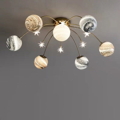 TerraGlow | Colorful Playful 13-Light Semi-Flush Mount Ceiling Light 6