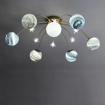 TerraGlow | Colorful Playful 13-Light Semi-Flush Mount Ceiling Light 7
