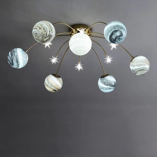 TerraGlow | Colorful Playful 13-Light Semi-Flush Mount Ceiling Light 7