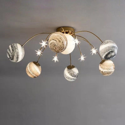 TerraGlow | Colorful Playful 13-Light Semi-Flush Mount Ceiling Light 8