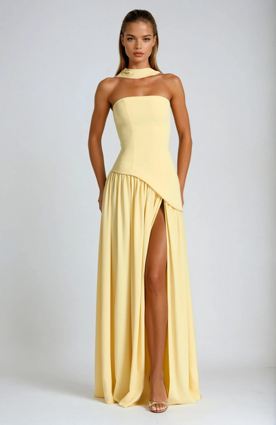 Tina | Maxi Dress Strapless White Lightweight Fabric Women Adult Summer 1