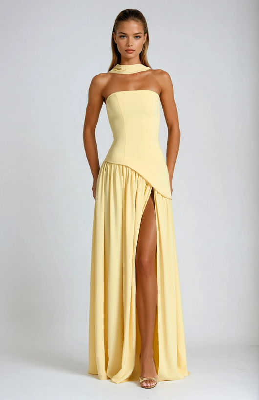 Tina | Maxi Dress Strapless White Lightweight Fabric Women Adult Summer 1