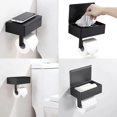 Toilet Paper Holder Stand | Elegant Metal Design with Easy Installation | Modern Bathroom Accessory 8