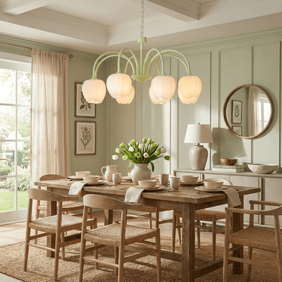 TulipAura | Elegant Modern Chandelier for Dining Room with Adjustable Chain 2