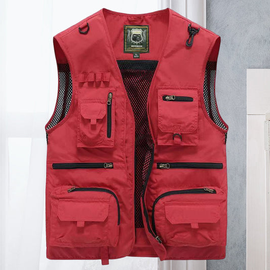 Unisex Outdoor Vest Multi Pocket Loose Fit Nylon for Hiking Summer Adventure 0