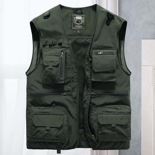 Unisex Outdoor Vest Multi Pocket Loose Fit Nylon for Hiking Summer Adventure 10