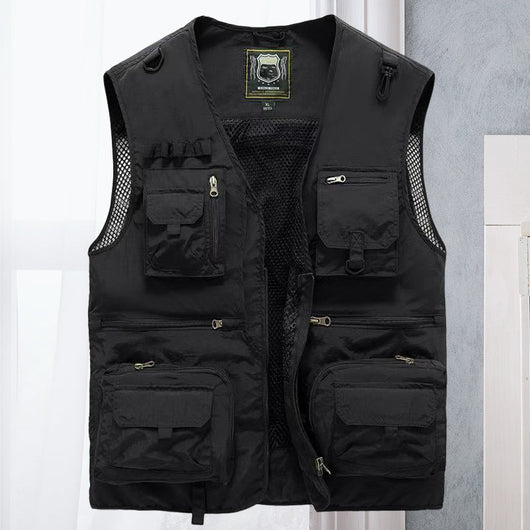 Unisex Outdoor Vest Multi Pocket Loose Fit Nylon for Hiking Summer Adventure 12