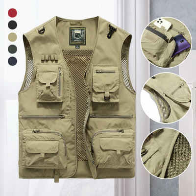 Unisex Outdoor Vest Multi Pocket Loose Fit Nylon for Hiking Summer Adventure 2