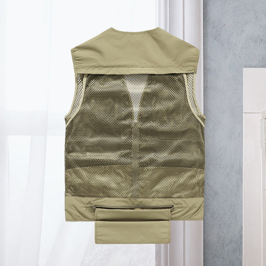 Unisex Outdoor Vest Multi Pocket Loose Fit Nylon for Hiking Summer Adventure 3