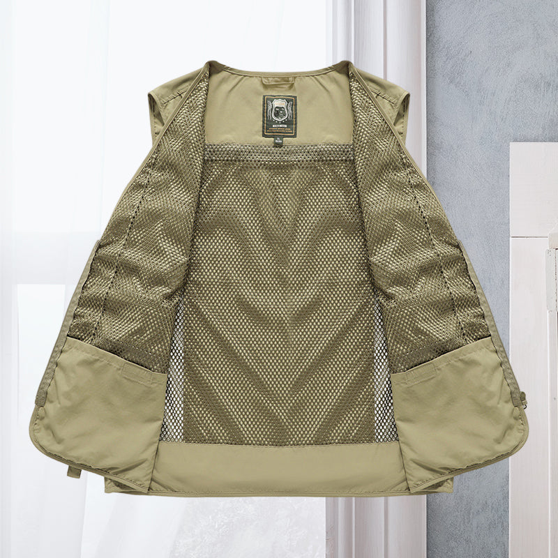 Unisex Outdoor Vest Multi Pocket Loose Fit Nylon for Hiking Summer Adventure 4