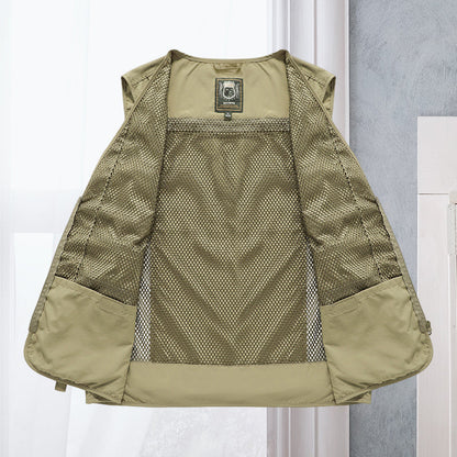 Unisex Outdoor Vest Multi Pocket Loose Fit Nylon for Hiking Summer Adventure 4