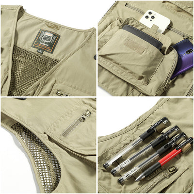 Unisex Outdoor Vest Multi Pocket Loose Fit Nylon for Hiking Summer Adventure 6