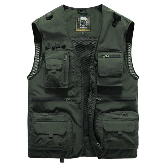 Unisex Outdoor Vest Multi Pocket Loose Fit Nylon for Hiking Summer Adventure 7