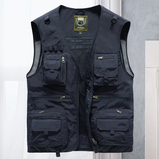 Unisex Outdoor Vest Multi Pocket Loose Fit Nylon for Hiking Summer Adventure 9
