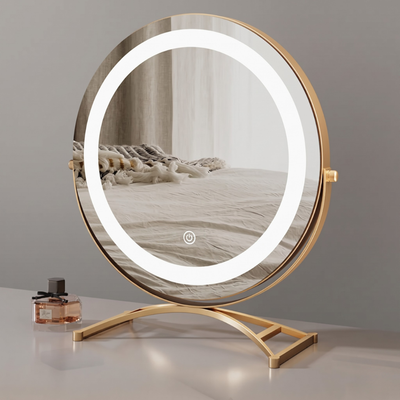 Vanity Mirror with Lights, 360° Rotation, Smart Touch Control, Modern Metal Frame 0