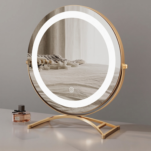 Vanity Mirror with Lights, 360° Rotation, Smart Touch Control, Modern Metal Frame 0