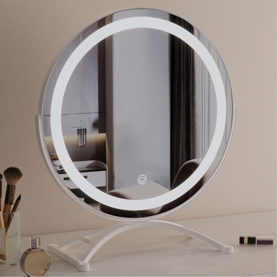 Vanity Mirror with Lights, 360° Rotation, Smart Touch Control, Modern Metal Frame 2