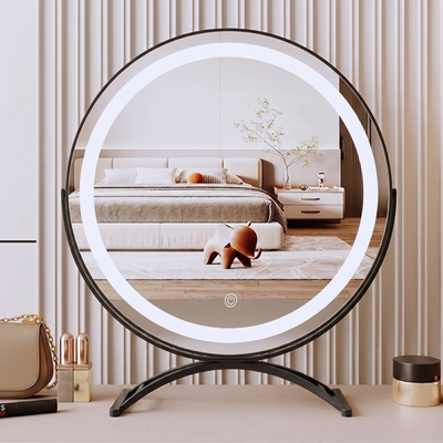 Vanity Mirror with Lights, 360° Rotation, Smart Touch Control, Modern Metal Frame 5