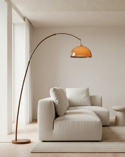 Ventoro Arc | Elegant Modern Floor Lamp with Warm Dome Shade + Metal 0