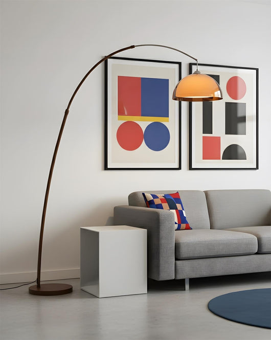 Ventoro Arc | Elegant Modern Floor Lamp with Warm Dome Shade + Metal 1