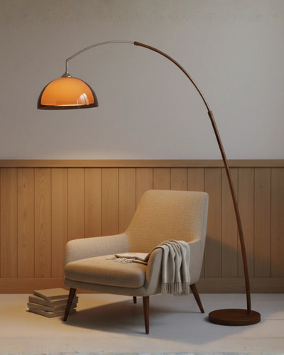 Ventoro Arc | Elegant Modern Floor Lamp with Warm Dome Shade + Metal 2