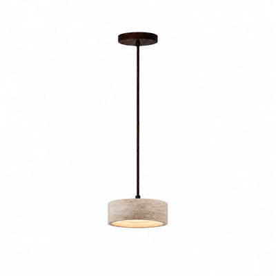 Vintage Cream Pendant Light Natural Travertine Stone for Kitchen Island Dining Room 0