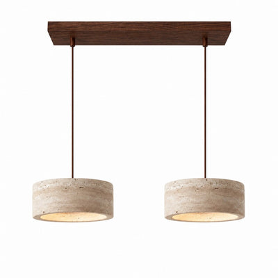 Vintage Cream Pendant Light Natural Travertine Stone for Kitchen Island Dining Room 10