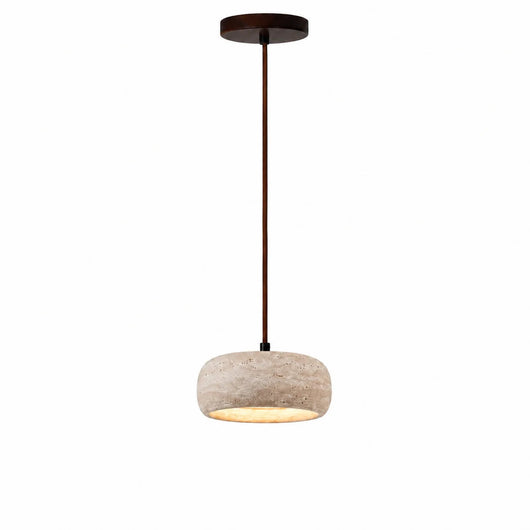 Vintage Cream Pendant Light Natural Travertine Stone for Kitchen Island Dining Room 11
