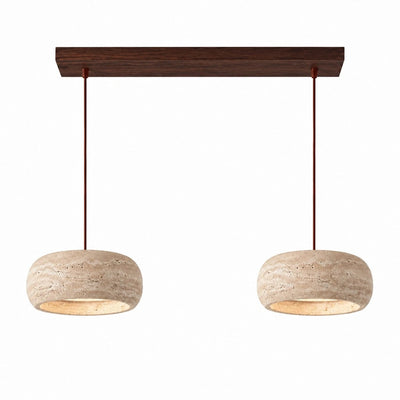 Vintage Cream Pendant Light Natural Travertine Stone for Kitchen Island Dining Room 13