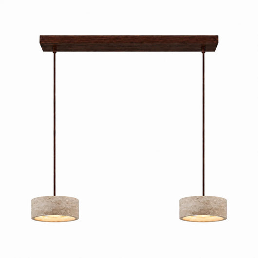 Vintage Cream Pendant Light Natural Travertine Stone for Kitchen Island Dining Room 14