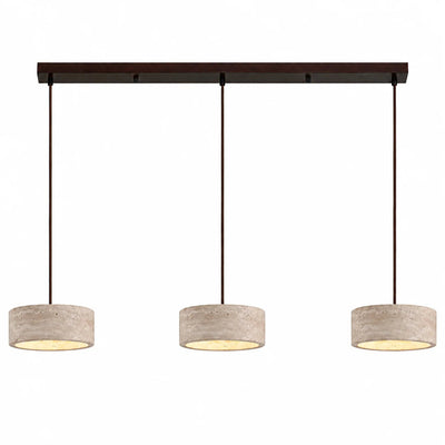 Vintage Cream Pendant Light Natural Travertine Stone for Kitchen Island Dining Room 16
