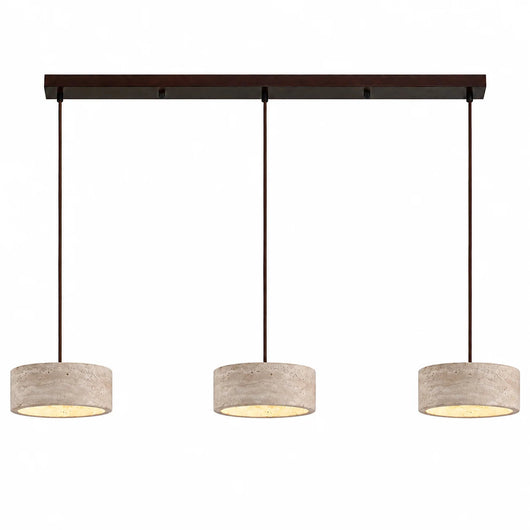 Vintage Cream Pendant Light Natural Travertine Stone for Kitchen Island Dining Room 16