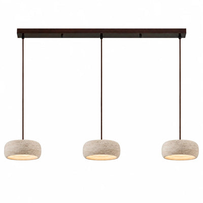 Vintage Cream Pendant Light Natural Travertine Stone for Kitchen Island Dining Room 17