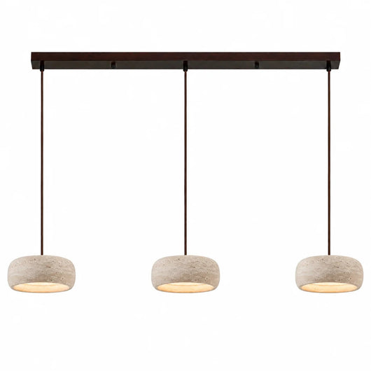 Vintage Cream Pendant Light Natural Travertine Stone for Kitchen Island Dining Room 17