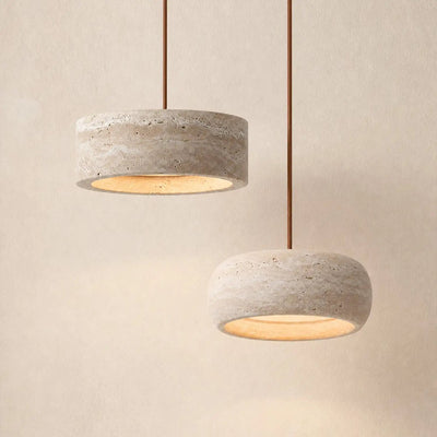Vintage Cream Pendant Light Natural Travertine Stone for Kitchen Island Dining Room 1