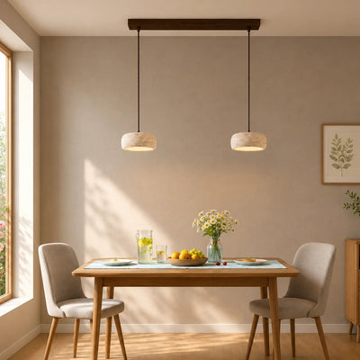 Vintage Cream Pendant Light Natural Travertine Stone for Kitchen Island Dining Room 5
