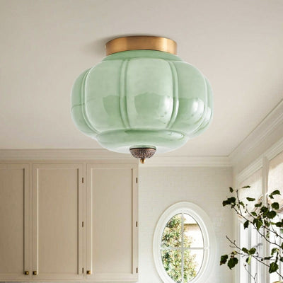 Vintage Flush Mount Ceiling Light with Milk Glass Shade for Living Room and Dining Area 4