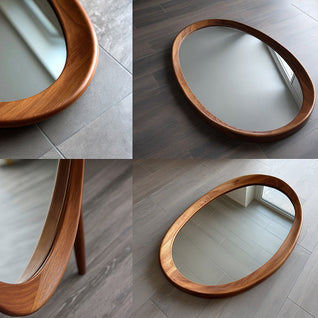 Vintage Wall Mirror | Solid Rubberwood Frame & Tempered Glass | Full-Length Design | Bedroom Decor
