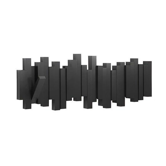 Wall Mounted Coat Rack - Solid Walnut Wood - Unique Piano Key Design - Space-Saving Hooks 2