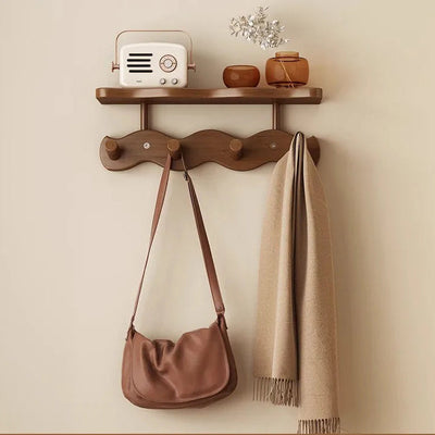 Wall Mounted Coat Rack with Shelf - Bamboo Entryway Organizer with Hooks for Coats and Keys - Modern Minimalist Design 6