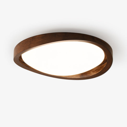 Walnut Elegance | Modern Stylish Flush Mount Ceiling Light Fixture 0