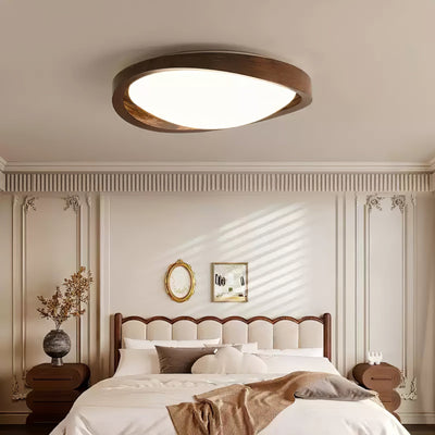 Walnut Elegance | Modern Stylish Flush Mount Ceiling Light Fixture 4