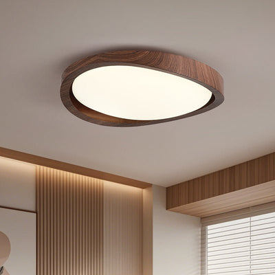 Walnut Elegance | Modern Stylish Flush Mount Ceiling Light Fixture 5
