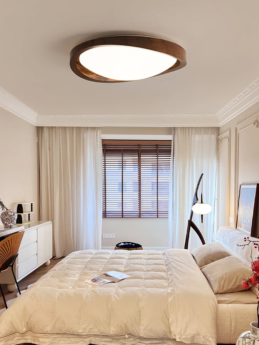 Walnut Elegance | Modern Stylish Flush Mount Ceiling Light Fixture 6