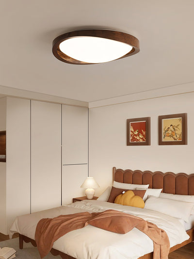 Walnut Elegance | Modern Stylish Flush Mount Ceiling Light Fixture 7