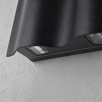 WavyLight | Modern Up and Down Outdoor Wall Light Fixture with Clear Glass Shade 6