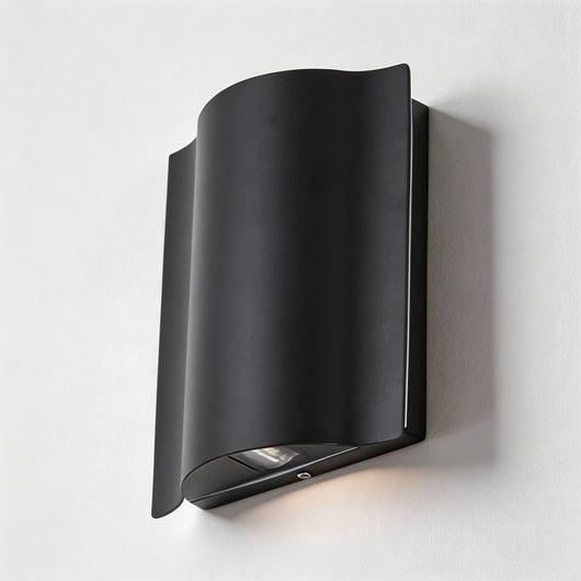 WavyLight | Modern Up and Down Outdoor Wall Light Fixture with Clear Glass Shade 7