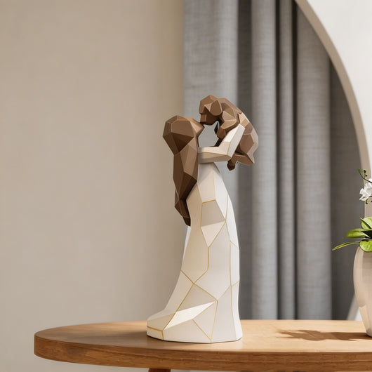 Whimsical Aura | Charming Decorative Sculpture of Girl Hugging Dog in Quality Resin 1