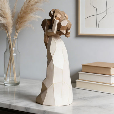 Whimsical Aura | Charming Decorative Sculpture of Girl Hugging Dog in Quality Resin 2