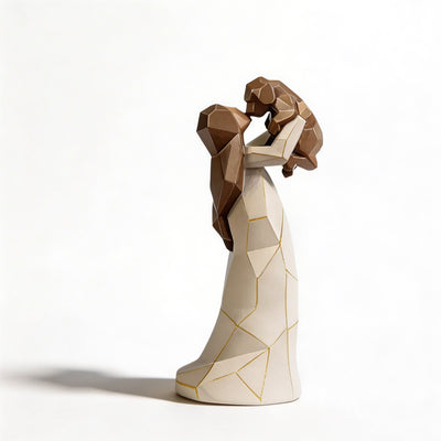 Whimsical Aura | Charming Decorative Sculpture of Girl Hugging Dog in Quality Resin 3